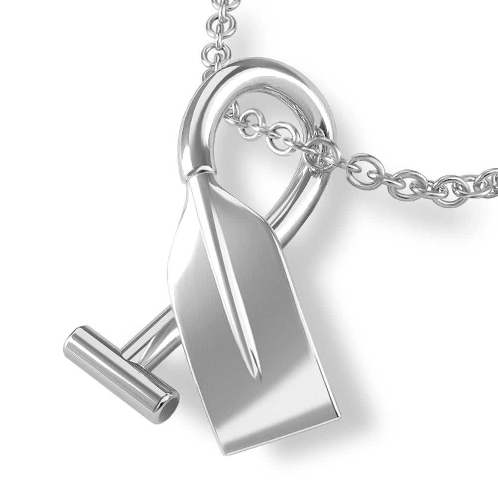 Canoe Bent Paddle Pendant - Sports Jewelry