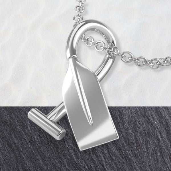 Canoe Bent Paddle Pendant - Sports Jewelry