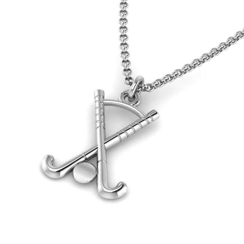 Field Hockey Crossed Sticks Pendant - Sports Jewelry