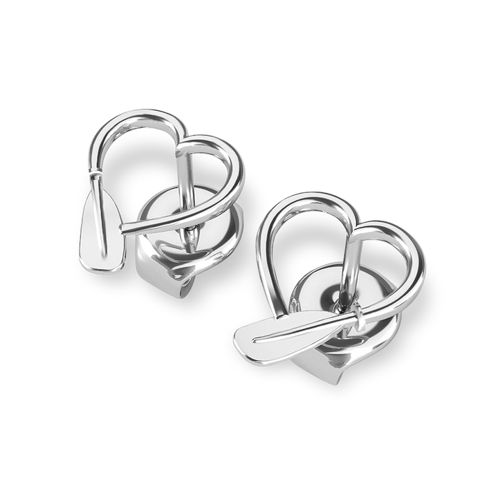 Kayak Paddle Heart Stud Earrings