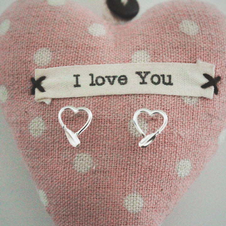 Kayak Paddle Heart Stud Earrings