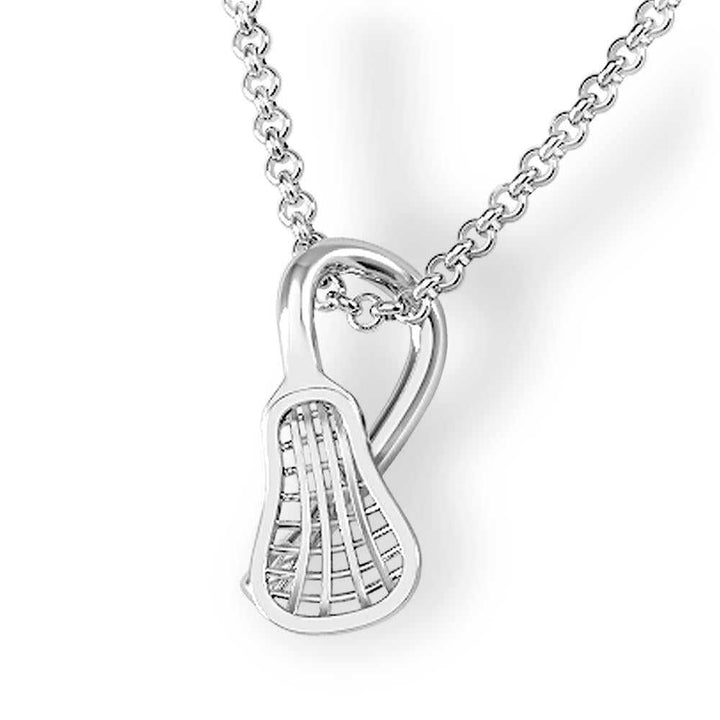 Lacrosse Bent Stick Pendant - Sports Jewelry