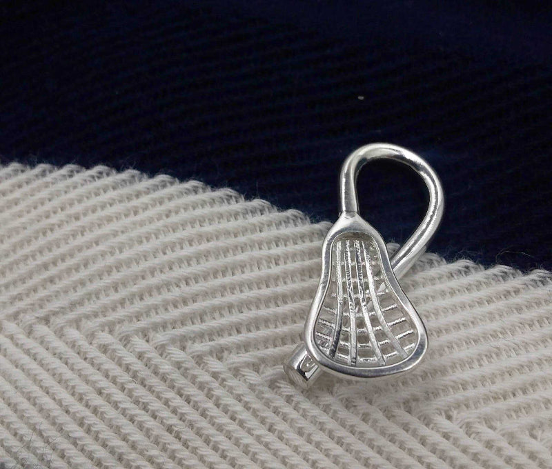 Lacrosse Bent Stick Pendant - Sports Jewelry