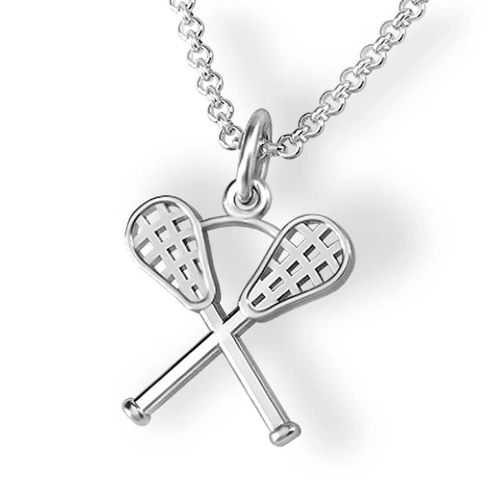 Lacrosse Crossed Sticks Pendant - Sports Jewelry