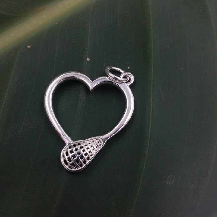 Lacrosse Heart Pendant - Sports Jewelry