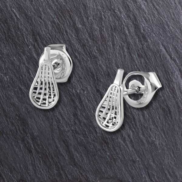 Lacrosse Old School Heads Stud Earrings - Sports Jewelry