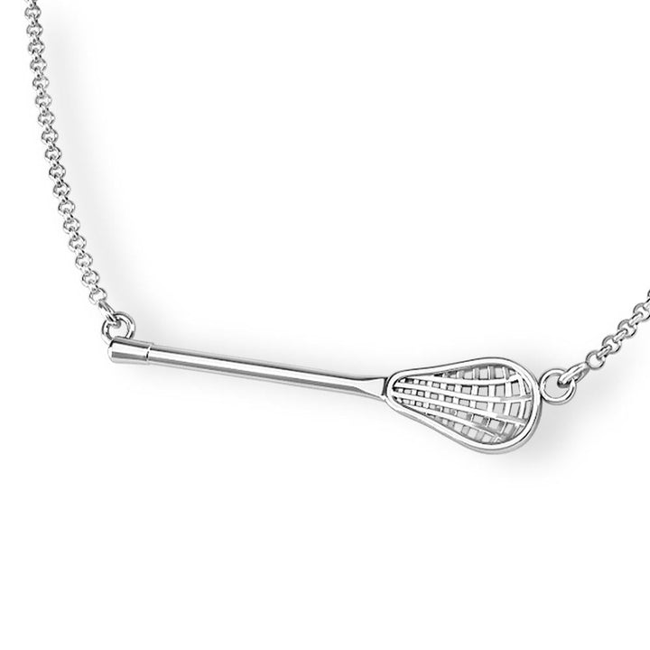 Lacrosse Old School Stick Necklace - Sports Jewelry