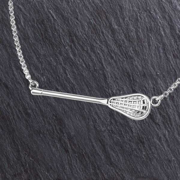 Lacrosse Old School Stick Necklace - Sports Jewelry