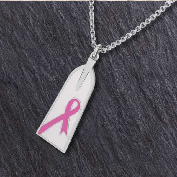 Pink Ribbon Macon Pendant | Breast Cancer Ribbon Necklace | 925 Sterling Silver Jewelry - Sports Jewelry