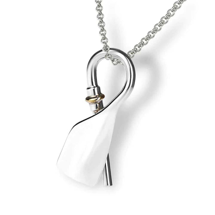 Rowing Bent Oar Pendant - Sports Jewelry