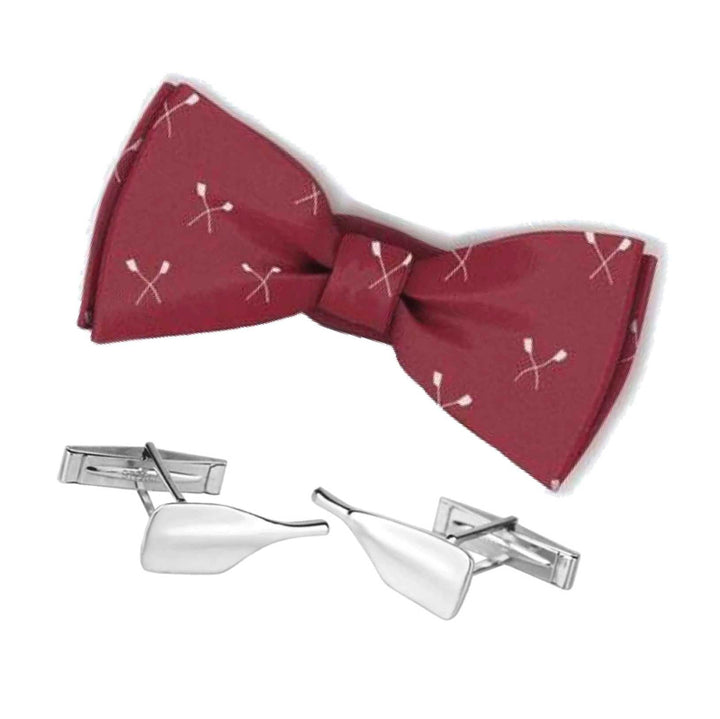 Rowing Bowtie and Cleaver Oar Cufflinks Gift Set - Sports Jewelry