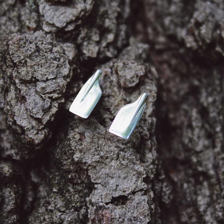 Rowing Cleaver Oar Stud Earrings - Sports Jewelry