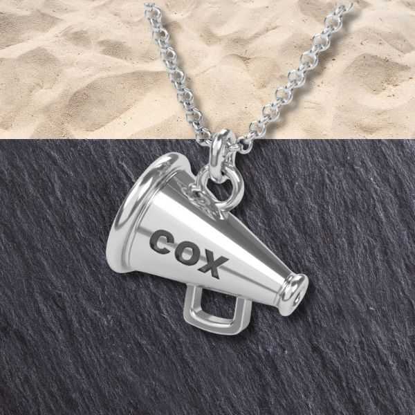 Rowing Coxswain Megaphone Pendant - Sports Jewelry