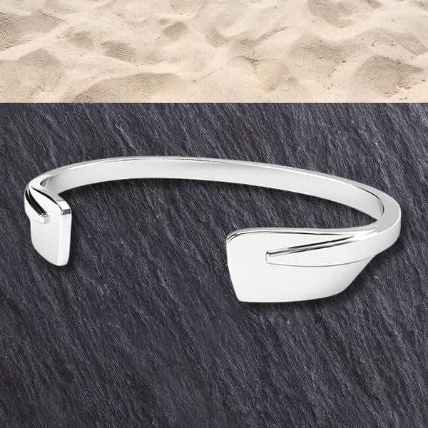 Rowing Cuff Bracelet - Two Oars - Sports Jewelry