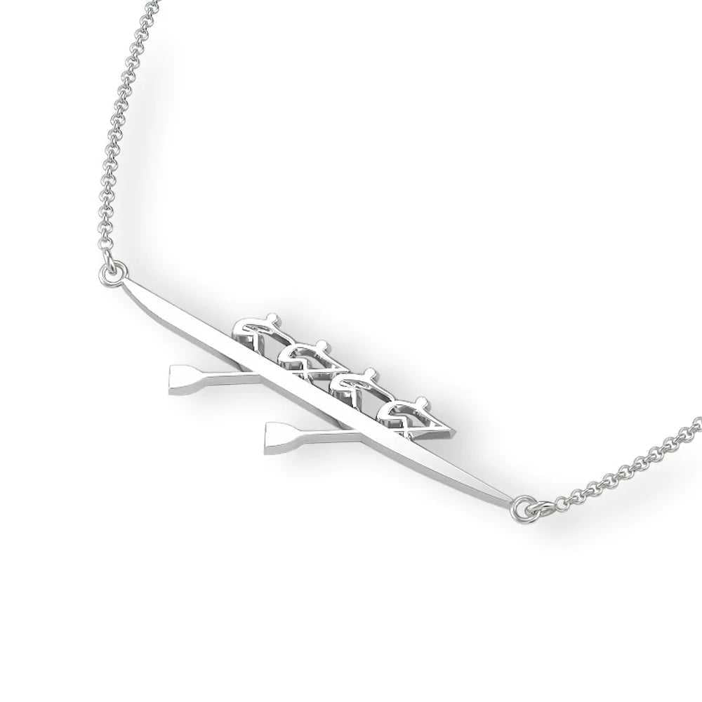 Rowing Four Necklace - Sports Jewelry