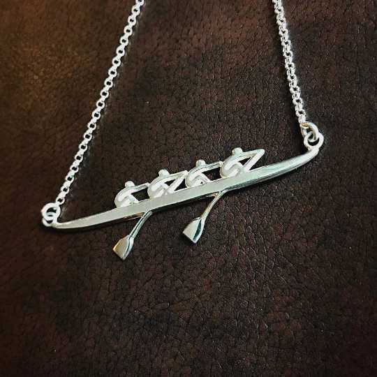 Rowing Four Necklace - Sports Jewelry