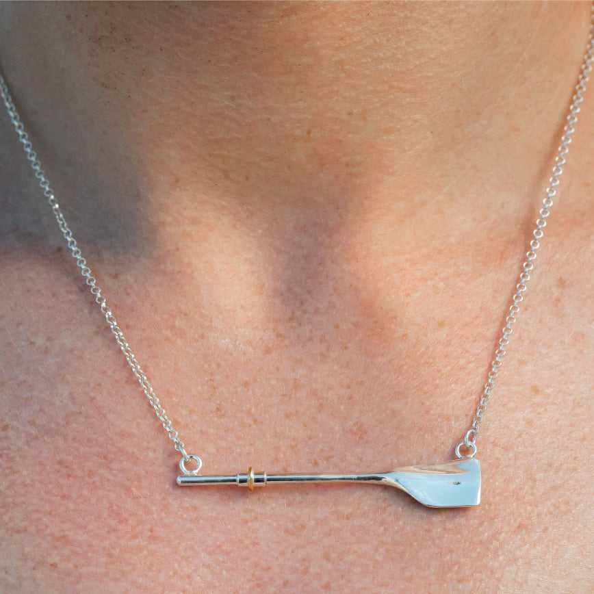 Rowing Full Oar Necklace - Sports Jewelry