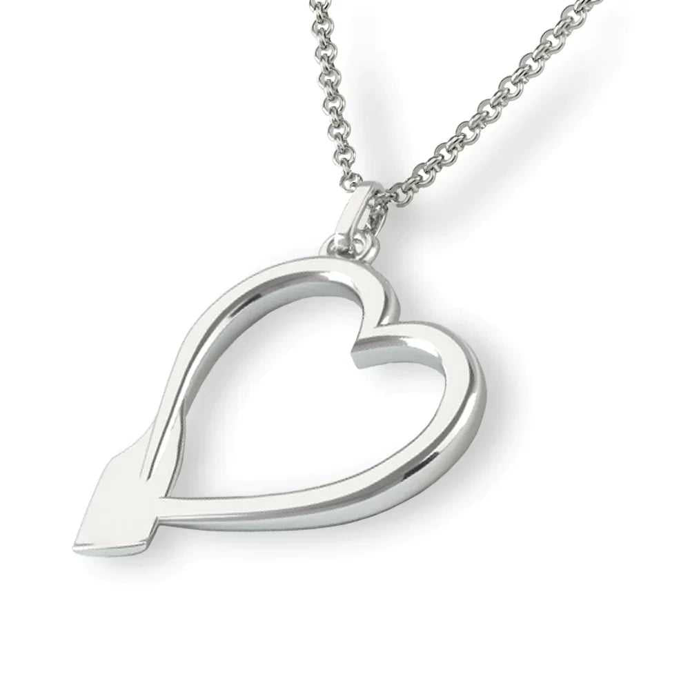 Rowing Heart Pendant - Sports Jewelry