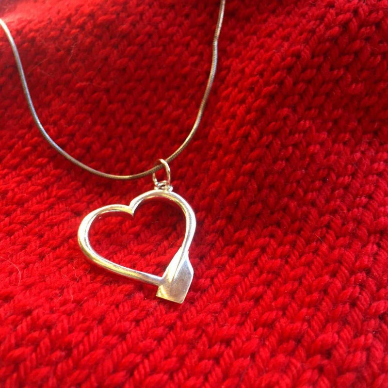 Rowing Heart Pendant - Sports Jewelry