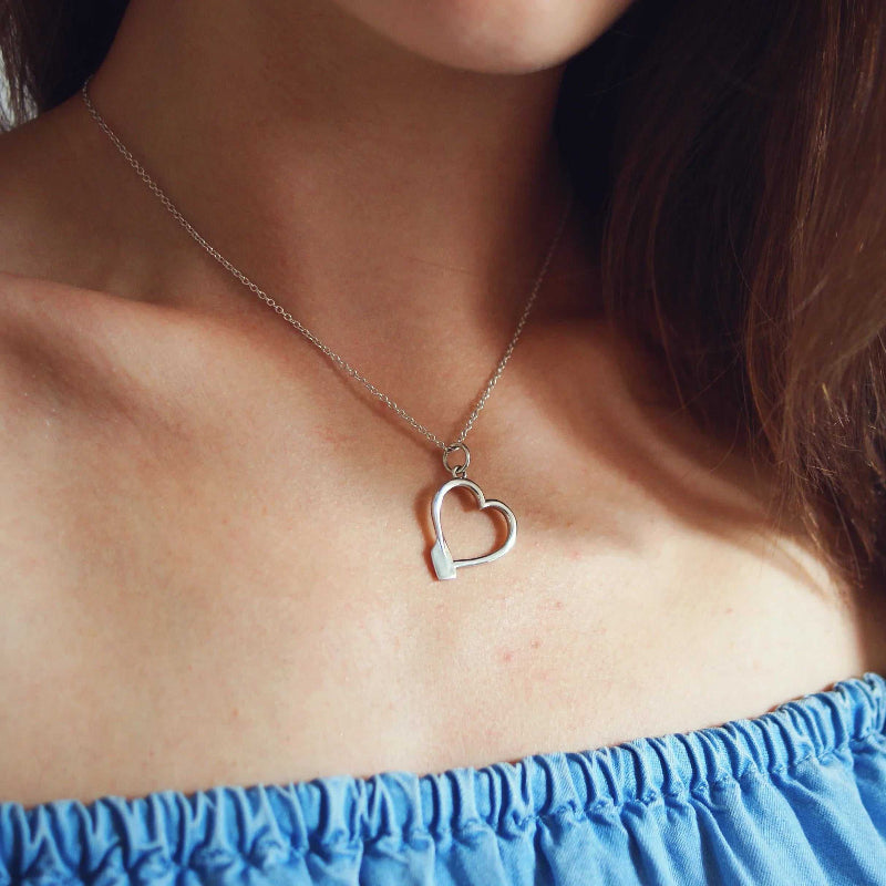 Rowing Heart Pendant - Sports Jewelry