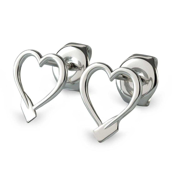 Rowing Heart Stud Earrings - Sports Jewelry