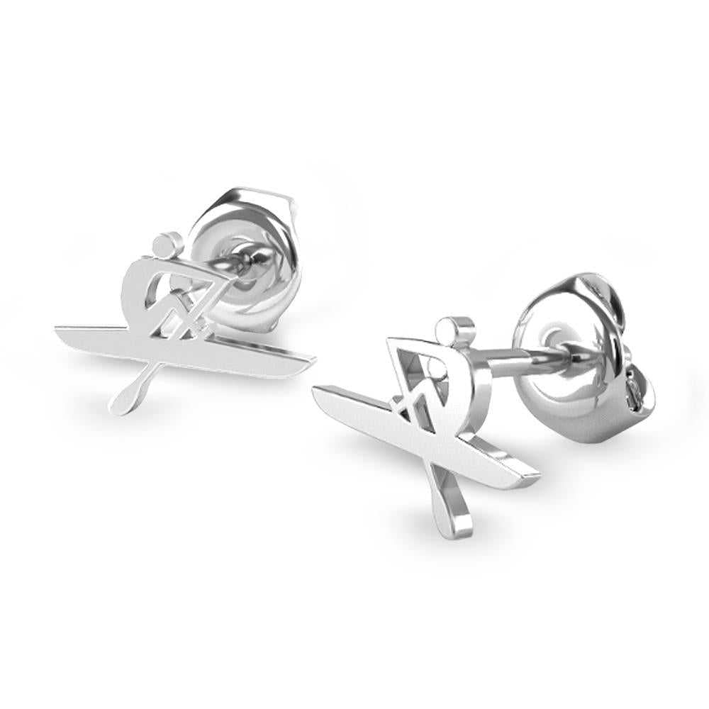 Rowing Oarsman Stud Earrings - Sports Jewelry