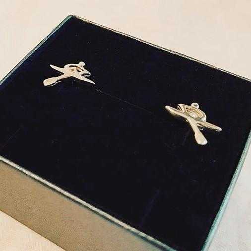 Rowing Oarsman Stud Earrings - Sports Jewelry