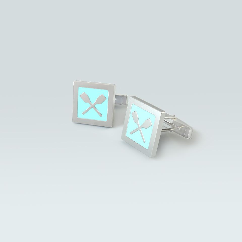 Rowing Quadrato Cufflinks - Sports Jewelry