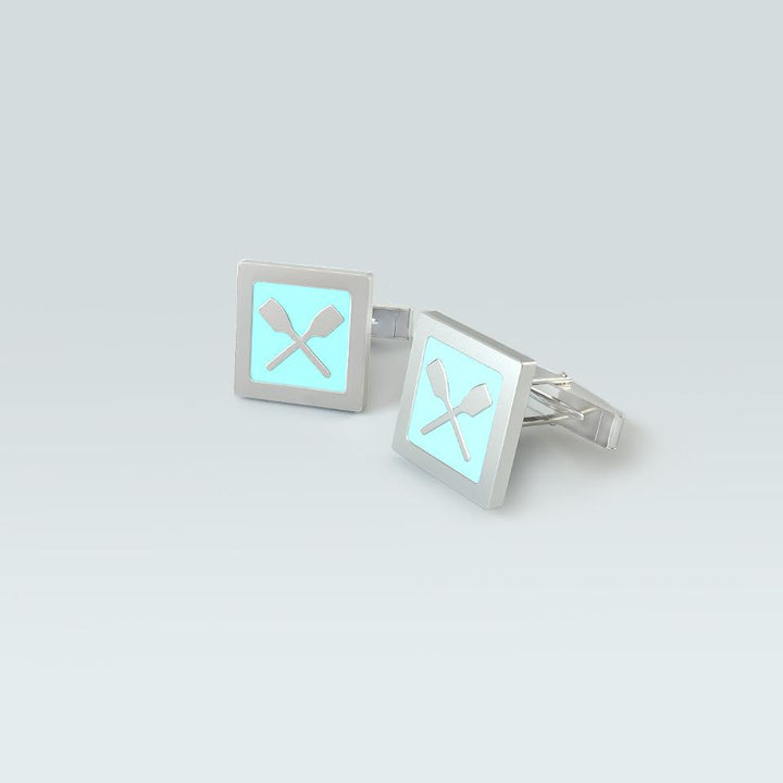 Rowing Quadrato Cufflinks - Sports Jewelry