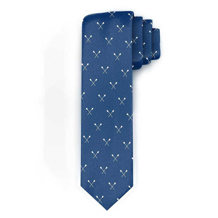 Rowing Silk Tie - Crossed Oars - Sports Jewelry