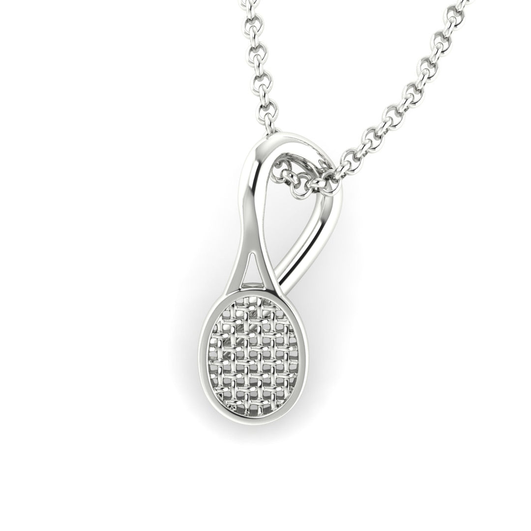 Tennis Bent Racket Pendant - Sports Jewelry