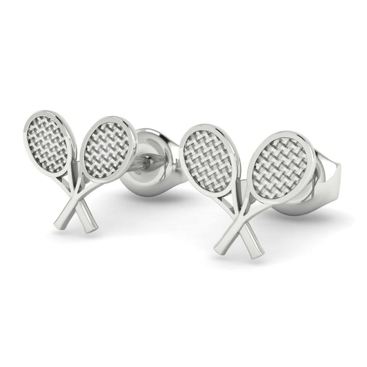 Tennis Double Racket Stud Earrings - Sports Jewelry