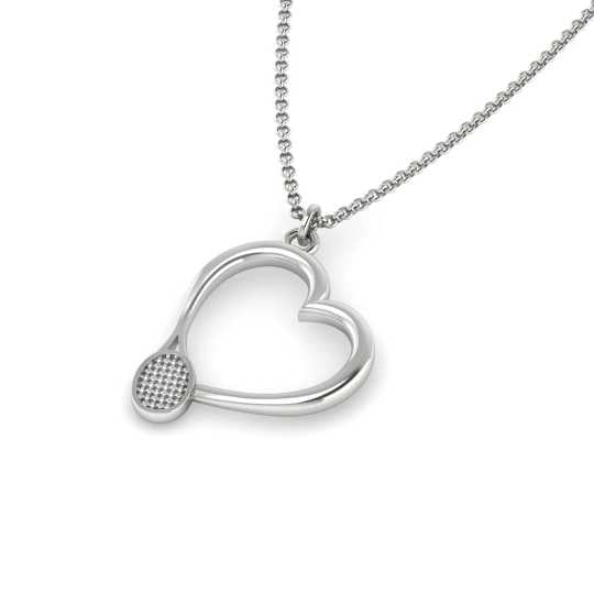 Tennis Heart Pendant - Sports Jewelry