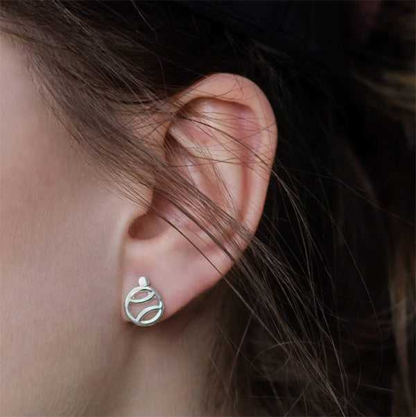 Tennis Minimalist Stud Earrings - Sports Jewelry