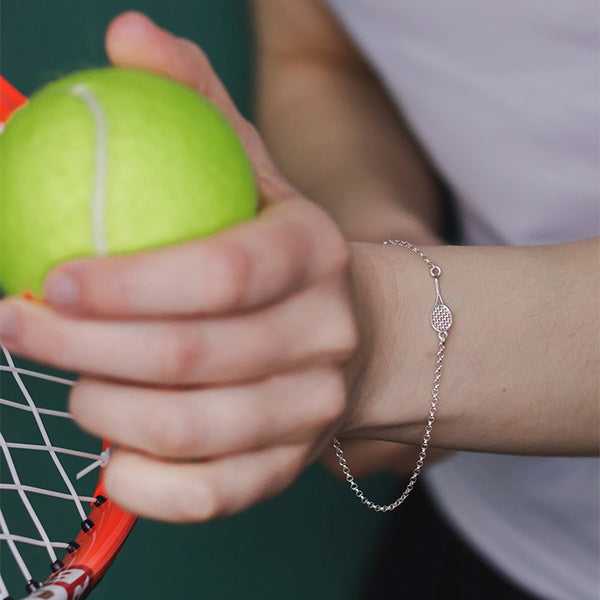 Tennis Racket Chain Bracelet - Sports Jewelry