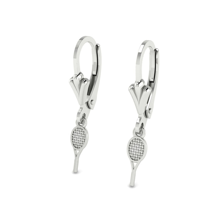 Tennis Racket Drop Earrings - Sports Jewelry