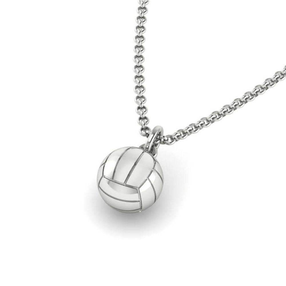 Volleyball Necklace - 3D Netball Pendant - Sports Jewelry