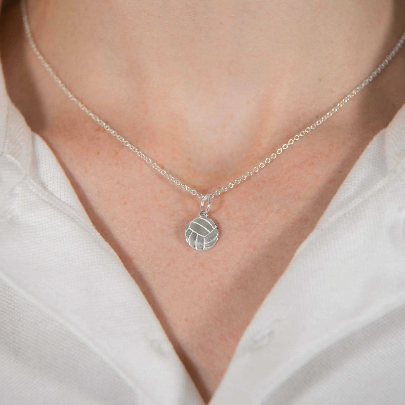 Volleyball Necklace - Flat Netball Pendant - Sports Jewelry