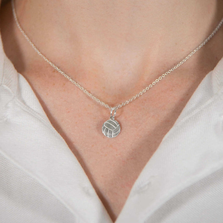Volleyball Necklace - Flat Netball Pendant - Sports Jewelry