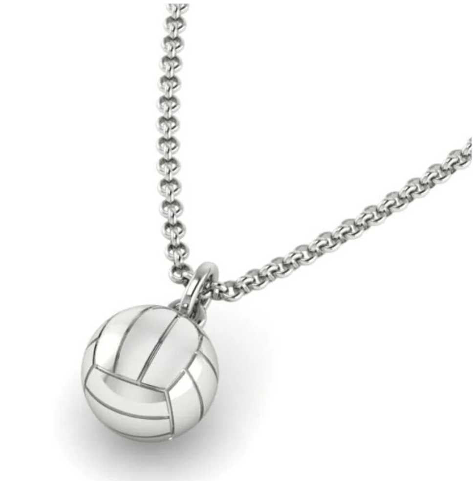 Volleyball Netball Studs and 3D Pendant Gift Set - Sports Jewelry