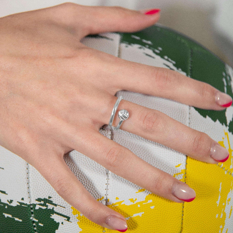 Volleyball Silver Ring - Sports Jewelry