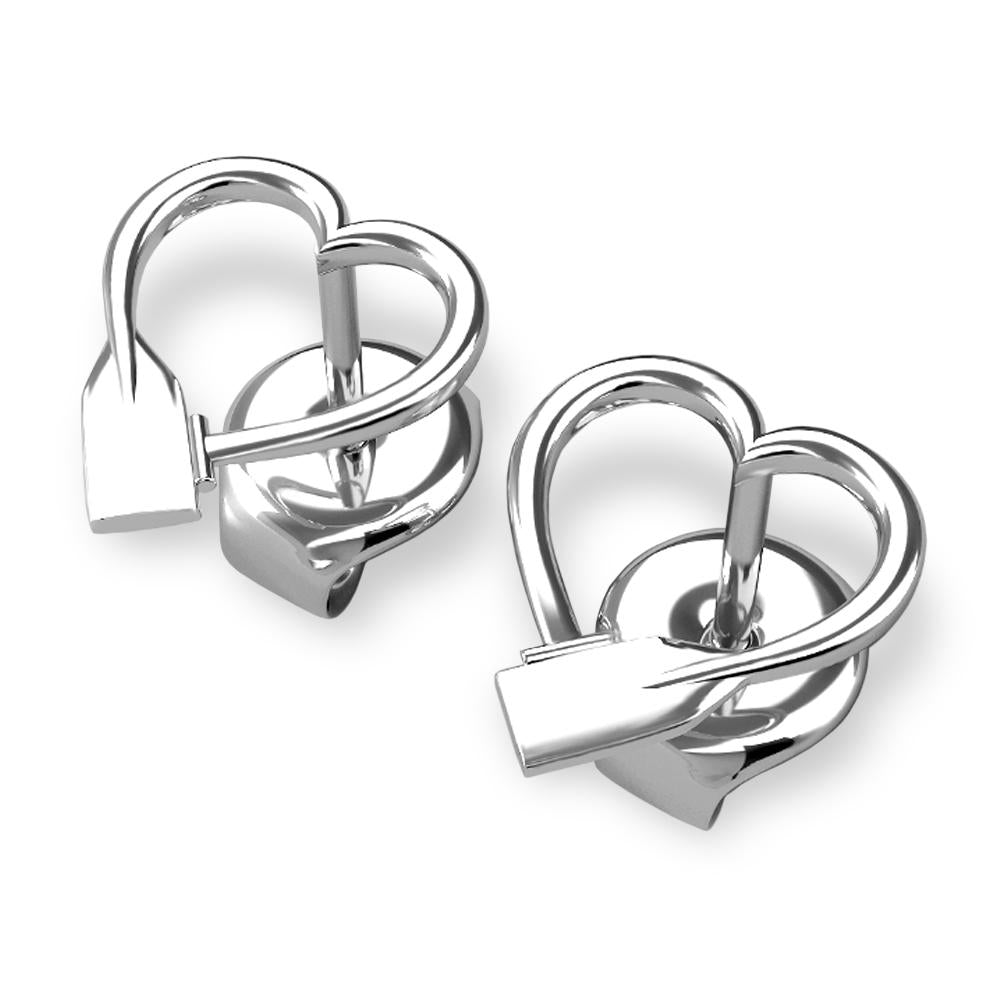 Canoe Heart Stud Earrings