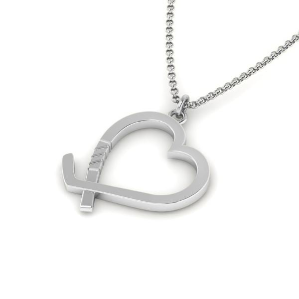 Ice Hockey Heart Pendant